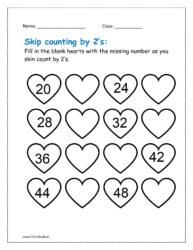 Skip counting by 2’s worksheet