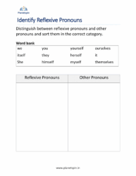 Reflexive pronoun worksheet
