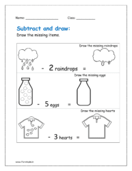 Subtract and draw worksheets