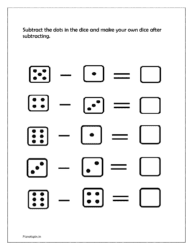 Subtract the dots in the dice and make your own dice after subtracting