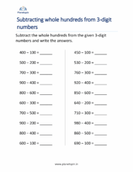 Subtracting whole numbers