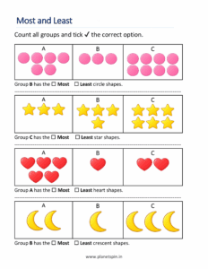 Tick Most or Least in worksheets