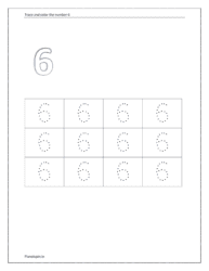 Trace and color the number 6 (tracing number 6 worksheets for kindergarten)