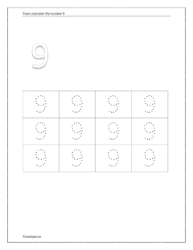 Trace and color the number 9