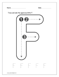 Trace and color the uppercase letter F