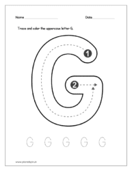 Trace and color the uppercase letter G