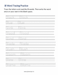 Bl blends worksheet for kindergarten (Free Printable PDF)