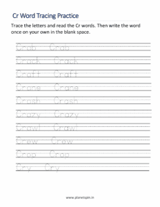 Trace the Cr blend words