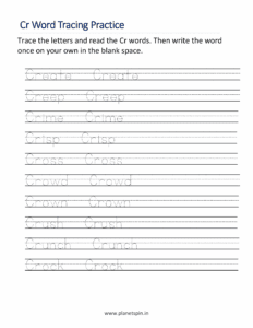 Trace the Cr blend words