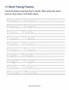 Trace the Fr blend words