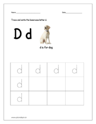 Trace and write lowercase letter d.