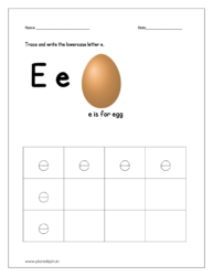 Trace and write lowercase letter e.