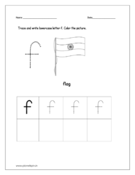 Trace and write the lowercase letter f and color the picture