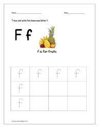 Trace and write lowercase letter f.