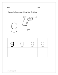 Trace and write the lowercase letter and color the picture