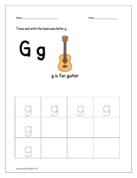 Trace and write lowercase letter g.