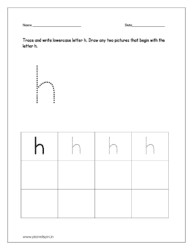 Draw any two pictures that begin with letter h.