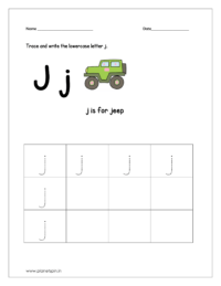 Trace and write lowercase letter j.