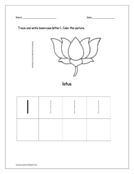 Trace and write the lowercase letter l and color the picture