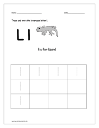 Trace and write lowercase letter l.