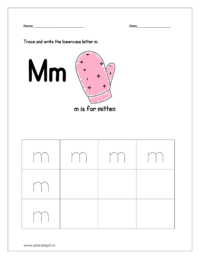 Trace and write lowercase letter m.