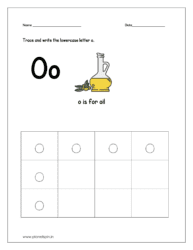 Trace and write lowercase letter O