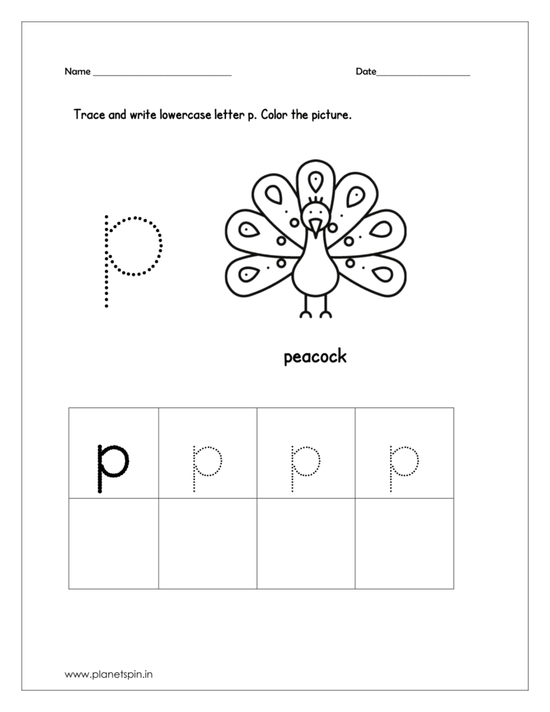 letter p tracing worksheet