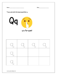 Trace and write lowercase letter q
