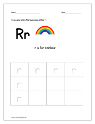 Trace and write lowercase letter r