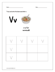 Trace and write the lowercase letter v