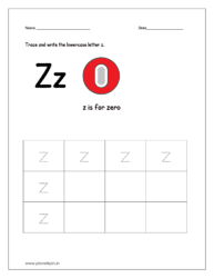 Trace and write the lowercase letter z