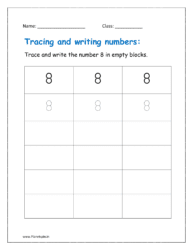 Tracing number 8 worksheet PDF - Free printable for kindergarten