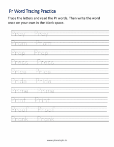 Trace the Pr blend words