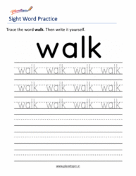 Free printable sight word walk worksheets for kindergarten PDF