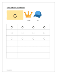 Tracing and writing letter c worksheets