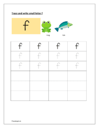 Trace and write small letter f