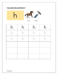 Trace and write small letter h