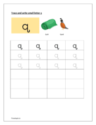 Tracing and writing letter q worksheets