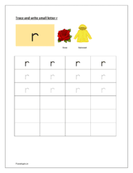 Tracing and writing letter r worksheets