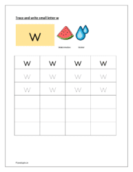 Trace and write small letter w