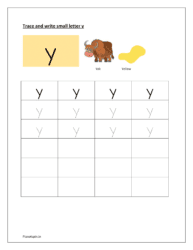 Trace and write small letter y