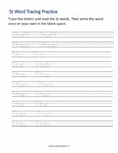 Trace the St blend words