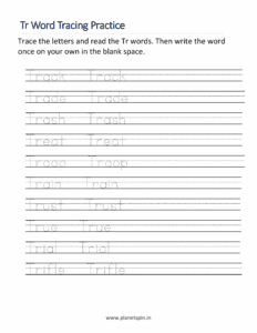 Trace the Tr blend words