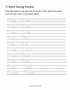 Trace the Tr blend words