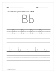 Trace and write the uppercase and lowercase letter b