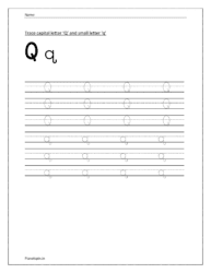 Trace capital and small letter q