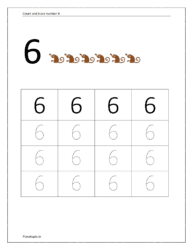 Trace number 6 (tracing number 6 worksheets for kindergarten)