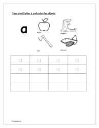 Writing lowercase letters worksheets a  and coloring 