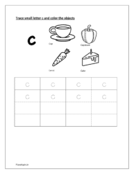 Writing lowercase letters worksheets c  and coloring 