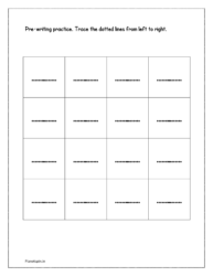 Trace the dotted lines from left to right (pre writing worksheets)